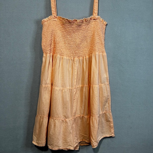 ASOS Womens Sleeveless Shirred Playsuit Romper Size‎ 10 Orange Peach - Picture 4 of 12